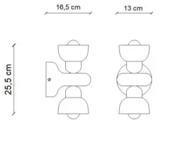 Applique murale, Berimbau, vert sauge, L13cm, H25,5cm - Ferroluce