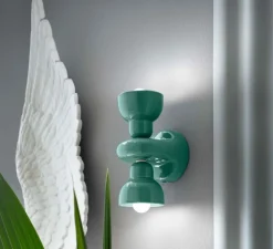 Applique murale, Berimbau, turquoise, L13cm, H25,5cm - Ferroluce