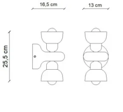 Applique murale, Berimbau, turquoise, L13cm, H25,5cm - Ferroluce