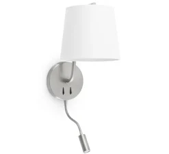 Applique murale, Berni, liseuse, nickel mat, LED, 3000K, 200lm, L20cm, H57cm - FARO