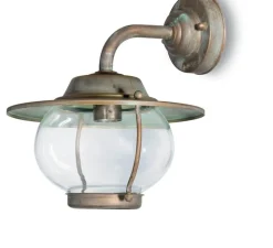 Applique murale, Betulle 2060, Cuivre laiton vieilli, IP44, Ø26cm, H25cm - Moretti Luce