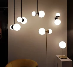 Applique murale, Biba, noir mat, verre blanc, LED, 2700K, 1276lm, L20cm, H39cm - Tato Italia