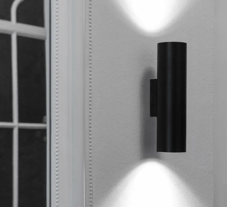 Applique murale bidirectionnelle, Stan, noir, L6cm, H22,5cm - Faro