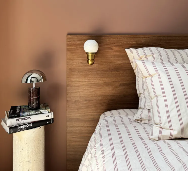 Applique murale, Bilbo, blanc, or, Ø10cm, H17cm - BACCARIS