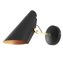 Applique murale, Birdy Short, noir, laiton, LED, H19cm, L31,5cm - Northern