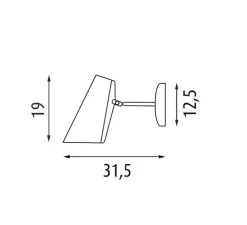 Applique murale, Birdy Short, noir, laiton, LED, H19cm, L31,5cm - Northern