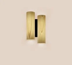 Applique murale, Black Note DU, hêtre, métal finition noir mat, LED, 3000K, 2884lm, L20cm, H34cm - LZF