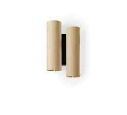 Applique murale, Black Note DU, hêtre, métal finition noir mat, LED, 3000K, 2884lm, L20cm, H34cm - LZF