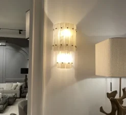 Applique murale, Blason double, Albâtre, L24cm, H43cm - Eichholtz