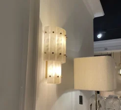 Applique murale, Blason double, Albâtre, L24cm, H43cm - Eichholtz