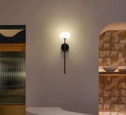 Applique murale, Bloom, blanc & noir, IP44, LED, 2700K, 262 lm, Ø12,4cm, H45,5cm - LEDS C4