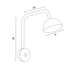 Applique murale, Blush, blanc, LED, 3000K, 550lm, L9cm, H29cm - Northern