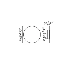 Applique murale, Board 450, noir, LED, 2700K, 327 lm, Ø45cm, H3cm - Faro