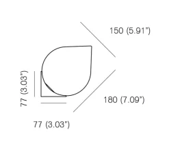 Applique murale, Bob, blanc et laiton, 2700K, 330lm, Ø15cm, H18cm - Anastassiades Studio