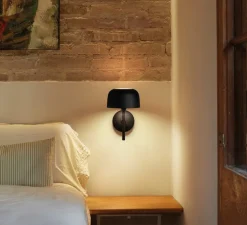 Applique murale, Bol A/01, noir, LED, dim, 2700K, 1200 lm, L17cm, H27cm - Bover