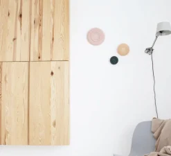 Applique murale, Bolt, gris clair mat, laiton, avec interrupteur, IP44,L44cm, H35cm - TONONE