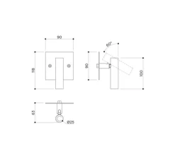 Applique murale, Book, laiton noir, L9cm, H11,8cm - Contain