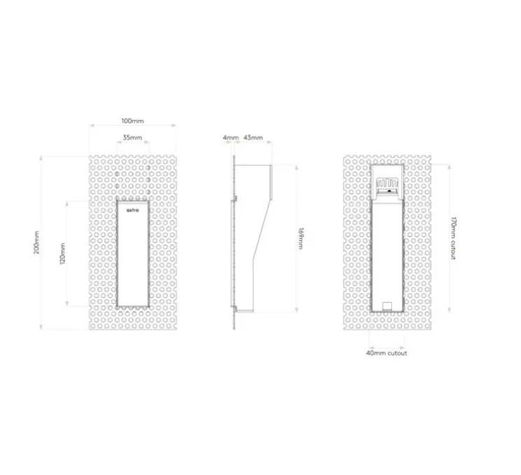 Applique murale, Borgo Trimless 35, blanc, LED, 2700K, 76 lm, L3,5cm, H12cm - Astro Lighting