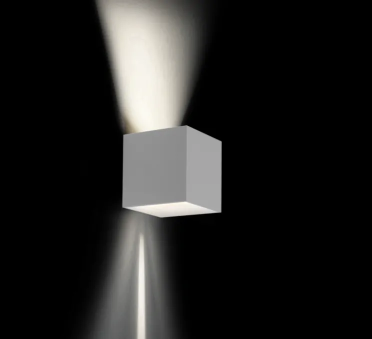 Applique murale, Box 2.0, gris, LED, L10cm, H10cm, 2700K, 400lm, IP65 - Wever&Ducré