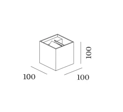 Applique murale, Box 1.0 LED, 400lm, 2700K, bronze, L10cm, H10cm - Wever&Ducré