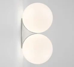 Applique murale, Brass Architecturale Double Sconce, blanc et nickel, Ø15cm, H30,4cm - Anastassiades Studio