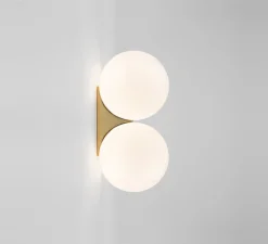 Applique murale, Brass Architecturale Double Sconce, blanc et laiton, 2800K, 810lm, Ø15cm, H30,4cm - Anastassiades Studio
