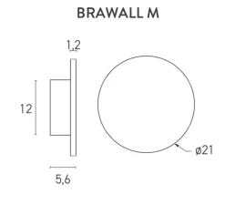Applique murale, Brawall Flocky M, velours rouge bordeaux, LED, 3000k, 801 lm, Ø21cm, H1,2cm - Lumen Center Italia
