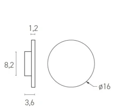 Applique murale, Brawall S, noir, LED, dim, 3000k, 330 lm, Ø16cm - Lumen Center Italia