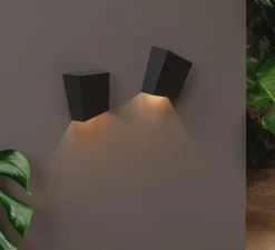 Applique murale, Break Plus, 4112, noir graphite, IP65, LED, 2700K, 113 lm, L12cm, H14cm - Vibia