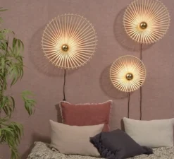 Applique murale, Bromo, naturel, Ø50cm, H12cm - Good&Mojo