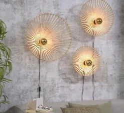 Applique murale, Bromo, naturel, Ø50cm, H12cm - Good&Mojo