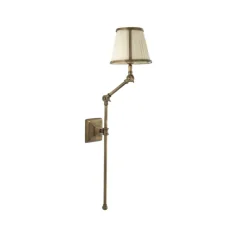 Applique murale, Brunswick, Abat-jour blanc, laiton antique, L17cm, H77cm - Eichholtz