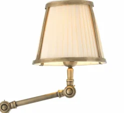 Applique murale, Brunswick, Abat-jour blanc, laiton antique, L17cm, H77cm - Eichholtz