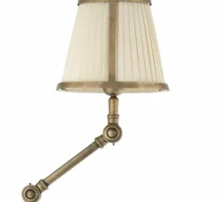 Applique murale, Brunswick, Abat-jour blanc, laiton antique, L17cm, H77cm - Eichholtz