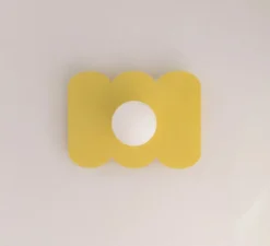 Applique murale, Bubble S, peinture laquée jaune, L27cm, H37cm - Little Anana