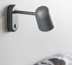 Applique murale, Buddy, avec interrupteur/variateur, gris, L12cm, H17cm - Northern