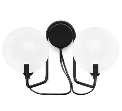 Applique murale, Bugia 2 light, noir, L24cm, H20cm - Stilnovo