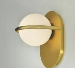 Applique murale, C ball W1, laiton, Ø19cm, H27cm - Blux