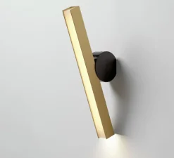 Applique murale, Calée VF, laiton satiné/graphite satiné, IP44, LED, 3000K, 700lm, L20cm, H45cm - Cvl