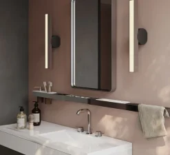 Applique murale, Calée VV, nickel satiné, graphite satiné, IP44, LED, 3000K, 880lm, L4,4cm, H45cm - Cvl