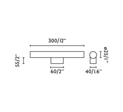 Applique murale, Calma, bleu, verre opalin, LED, IP44, 2700K, 430lm, L30cm, P8cm - Faro