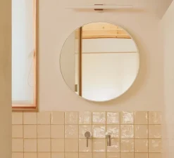 Applique murale, Calma, terracotta, verre opalin, LED, IP44, 2700K, 608lm, L50cm, P8cm - Faro