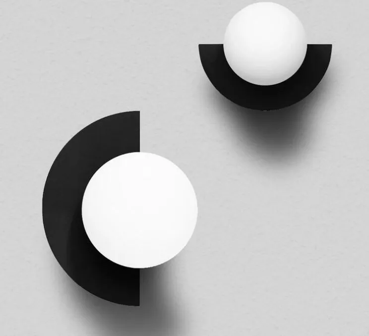 Applique murale, Candy big circle 180 L, noir et blanc, L37cm, P30cm - Swedish Ninja