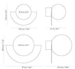 Applique murale, Candy big circle 180 L, noir et blanc, L37cm, P30cm - Swedish Ninja