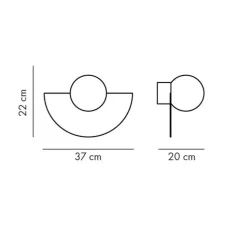 Applique murale, Candy Big Circle 180 S, Bubblegum rose, L37cm, H22cm - Swedish Ninja