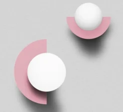 Applique murale, Candy little circle 180 S, rose, L28cm, H22cm - Swedish Ninja