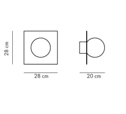 Applique murale, Candy Little square S, Vert paon, L28cm, H28cm - Swedish Ninja