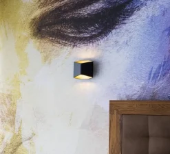 Applique murale, Cariso, Noir et laiton, LED, dim, 2700K, 250 lm, L16,4cm, H14,5cm - SLV