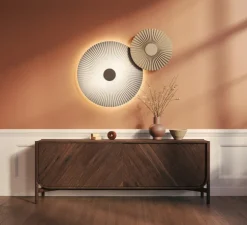 Applique murale, Carmen M 90cm, blanc, LED, 2700K, 746 lm, Ø90cm, H90cm - Hartô