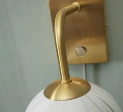 Applique murale, Carrara, Finition Marbre blanc, laiton, Ø18cm, H20cm - It's about Romi